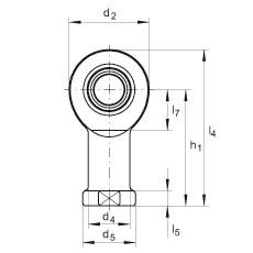 桿端軸承 GIL10-DO, 根據(jù) DIN ISO 12 240-4 標準，帶左旋內螺紋，需維護