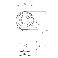 桿端軸承 GIKL12-PB, 根據(jù) DIN ISO 12 240-4 標(biāo)準(zhǔn)，帶左旋內(nèi)螺紋，需維護(hù)