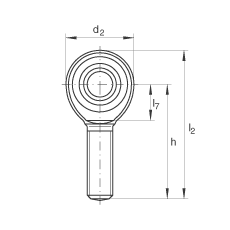 桿端軸承 GAKR5-PW, 根據(jù) DIN ISO 12 240-4 標(biāo)準(zhǔn)，帶右旋外螺紋，需維護(hù)