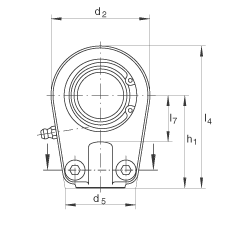 液壓桿端軸承 GIHRK20-DO, 根據(jù) DIN ISO 12 240-4 標(biāo)準(zhǔn)，帶右旋螺紋夾緊裝置，需維護