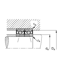 主軸軸承 HSS7018-C-T-P4S, 調(diào)節(jié)，成對(duì)安裝，接觸角 α = 15°，兩側(cè)唇密封，非接觸，加嚴(yán)公差
