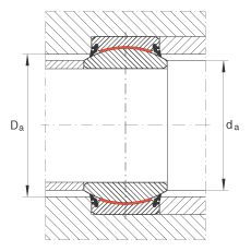 關(guān)節(jié)軸承 GE20-UK-2RS, 根據(jù) DIN ISO 12 240-1 標準, 免維護，兩側(cè)唇密封